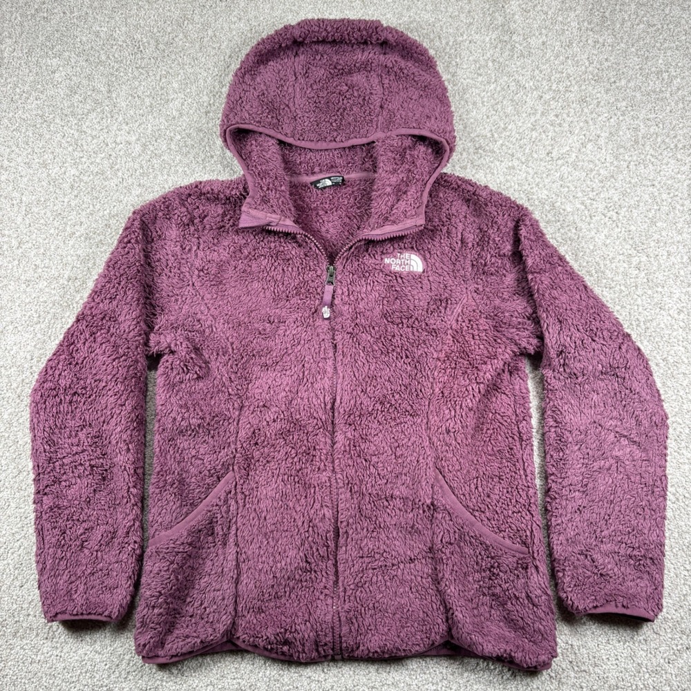 The North Face Osito Fleece Hoodie Girls L 14/16 Purple Full Zip Jacket
